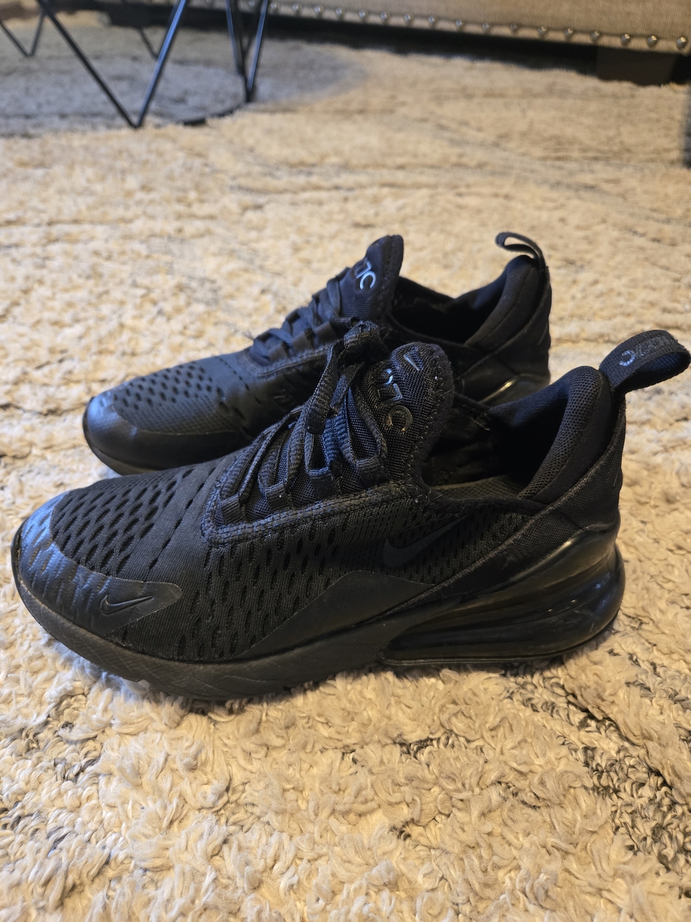 Nike Air Max 270 Mesh Boy's Sneakers - Black Youth 4.5